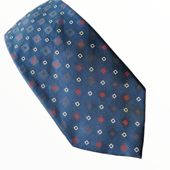 Byron navy blue 100% silk tie - Picture 1 of 8